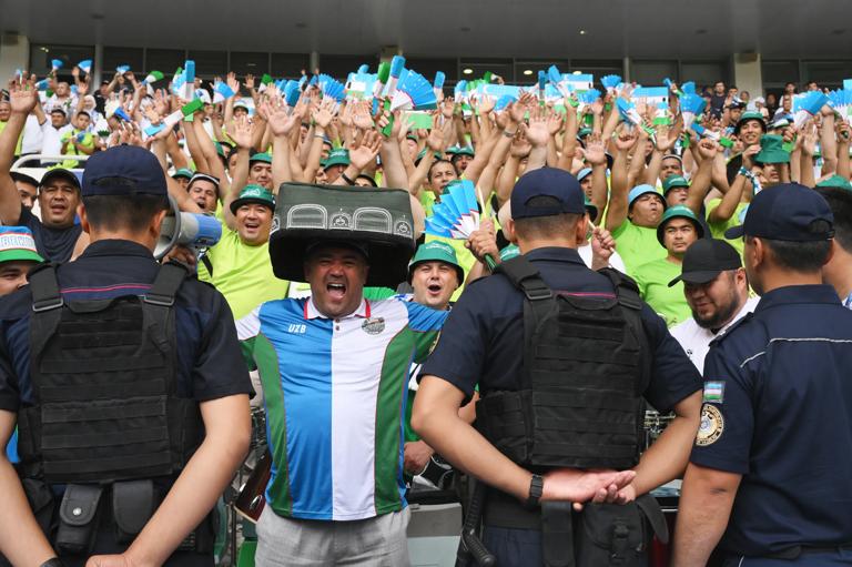 Uzbekistan fans look on during a FIFA World Cup 2026 qualifier